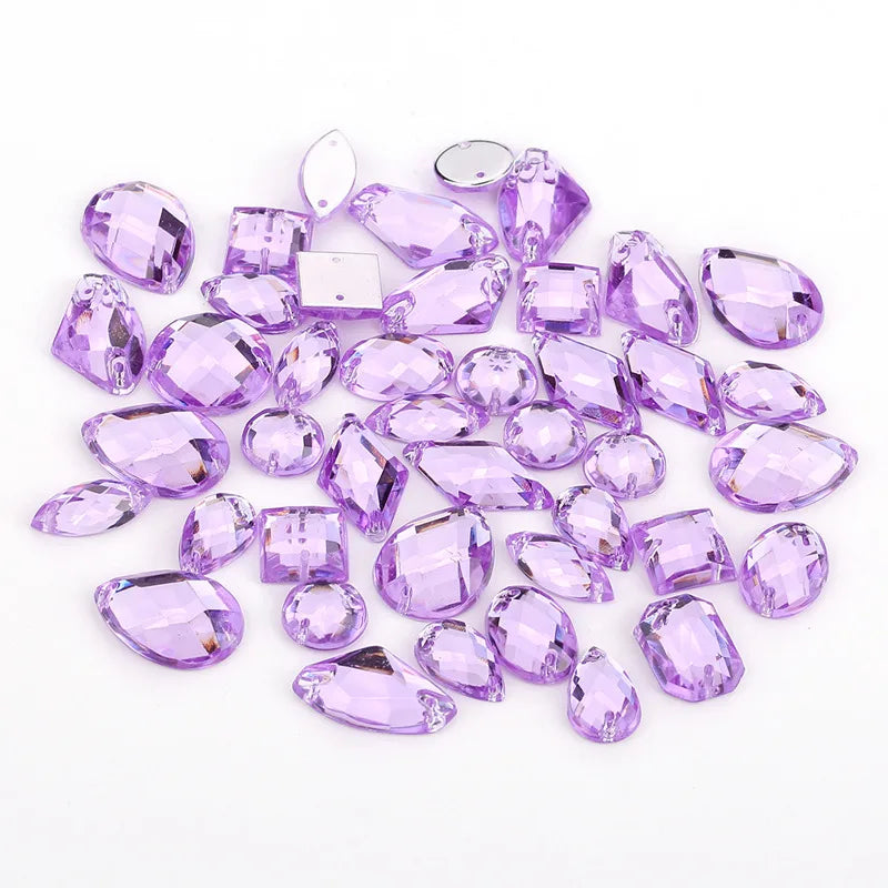 Mixed packaging with rhinestones in different shapes