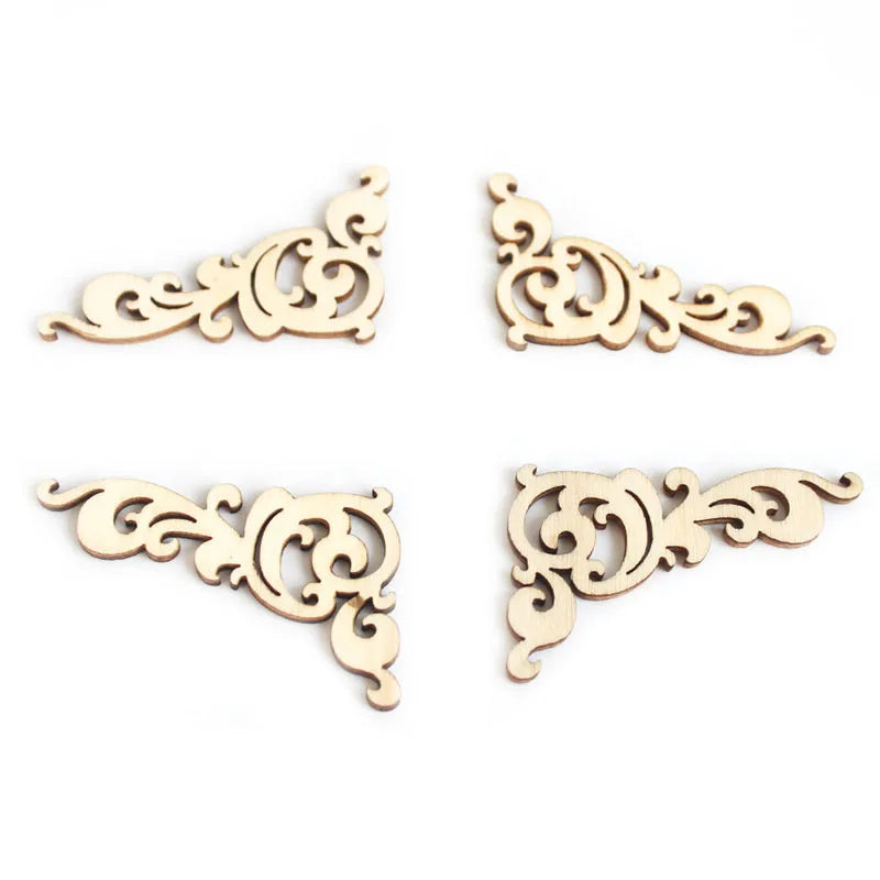 Floral patterned wooden parts
