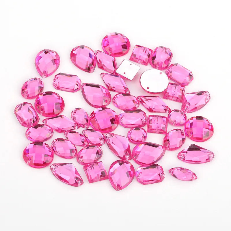 Mixed packaging with rhinestones in different shapes