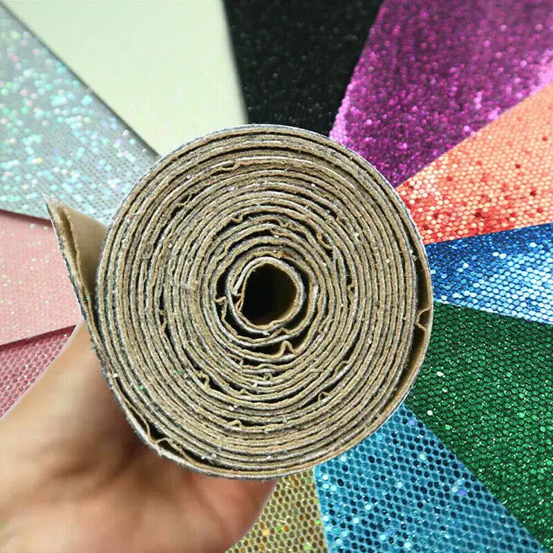 Leather fabric with glitter in different colors