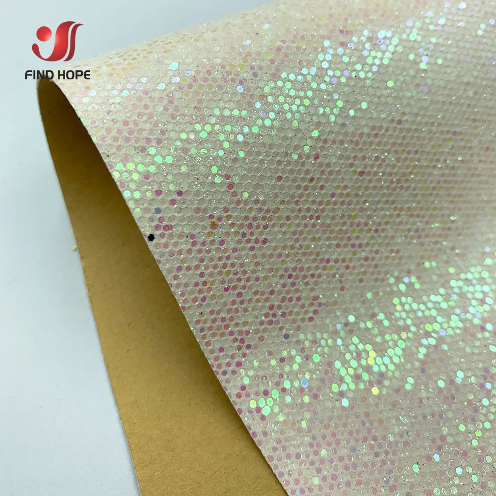 Leather fabric with glitter in different colors