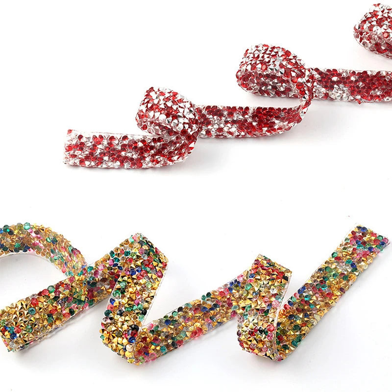 Strass band hot fix mixade färger