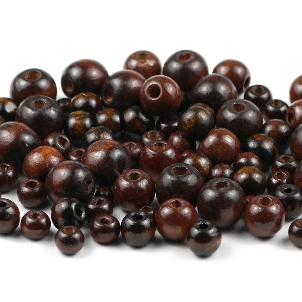 Dark brown wooden beads 10-500pcs