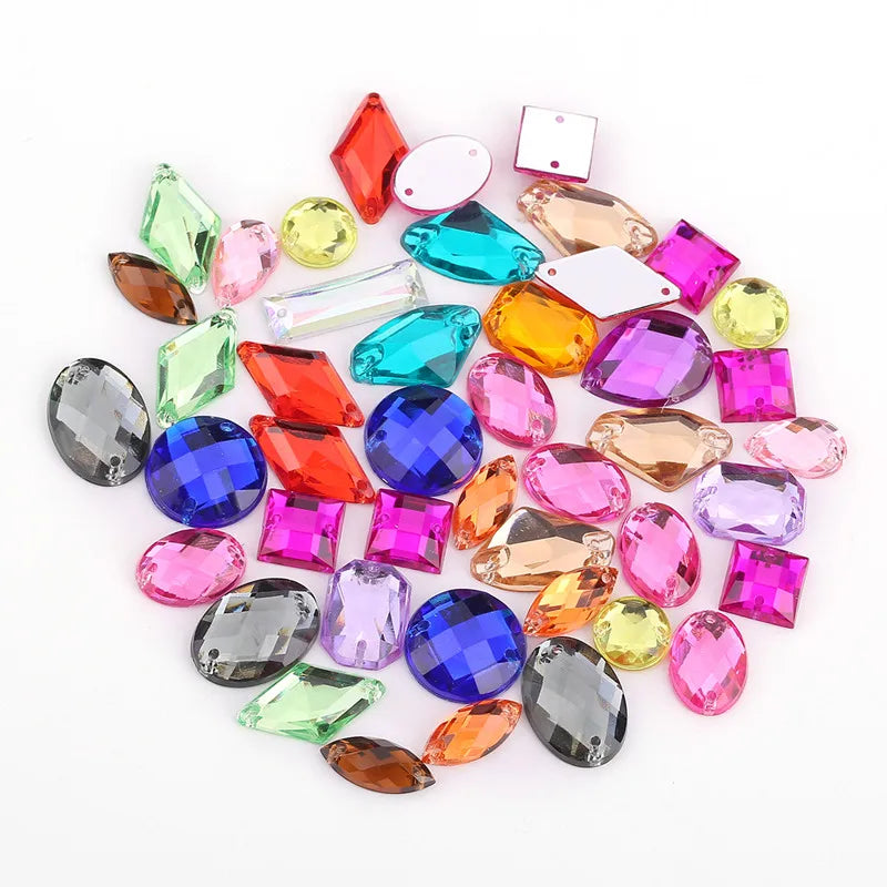Mixed packaging with rhinestones in different shapes