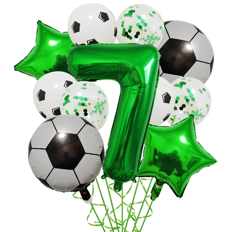 Ballong set med siffra och fotbolls motiv