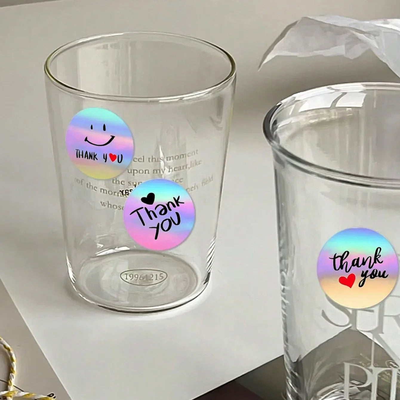 Metallic stickers "Thank you"