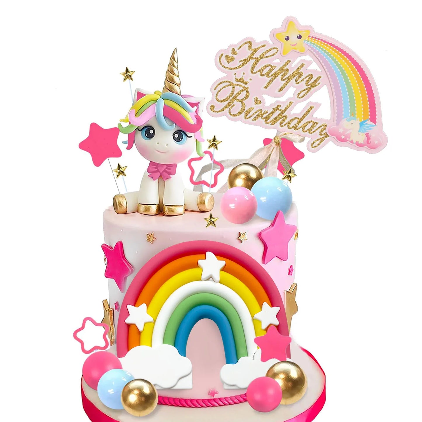 dekoration tårta unicorn
