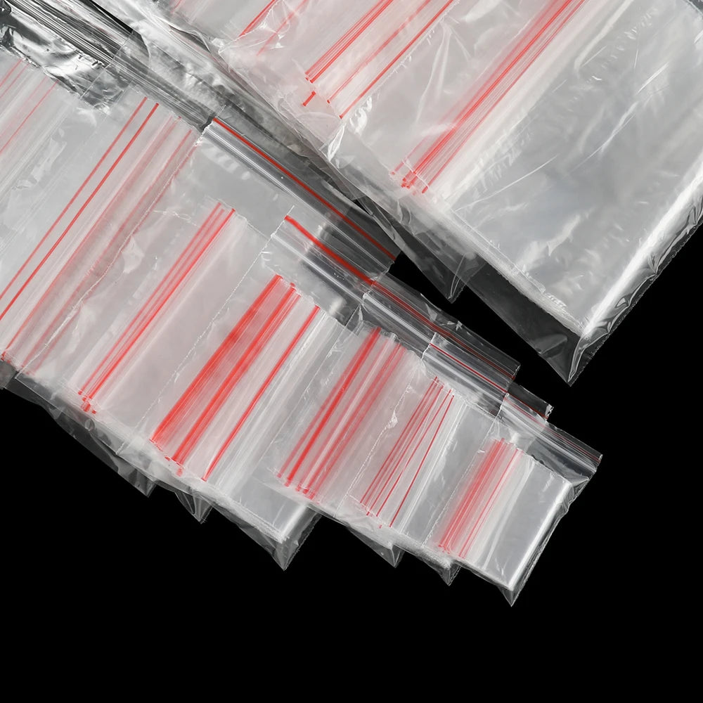 100st zipp lock påsar i olika storlekar
