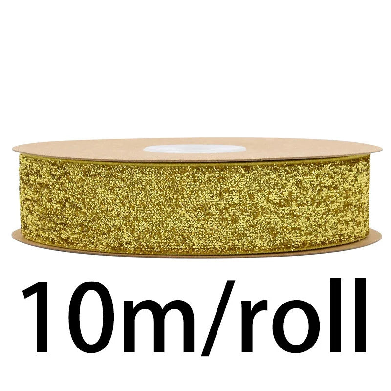 10M velvet ribbon with glitter