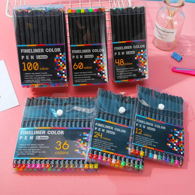 Tuschpennor kit 12-100st smala linjer