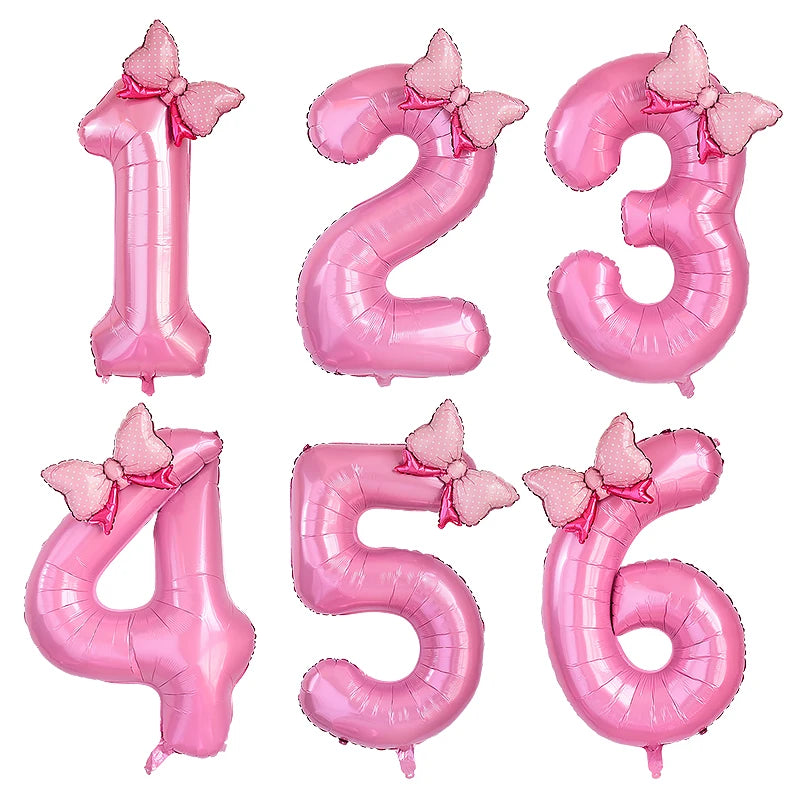 Stora ballonger Rosa med sifffror