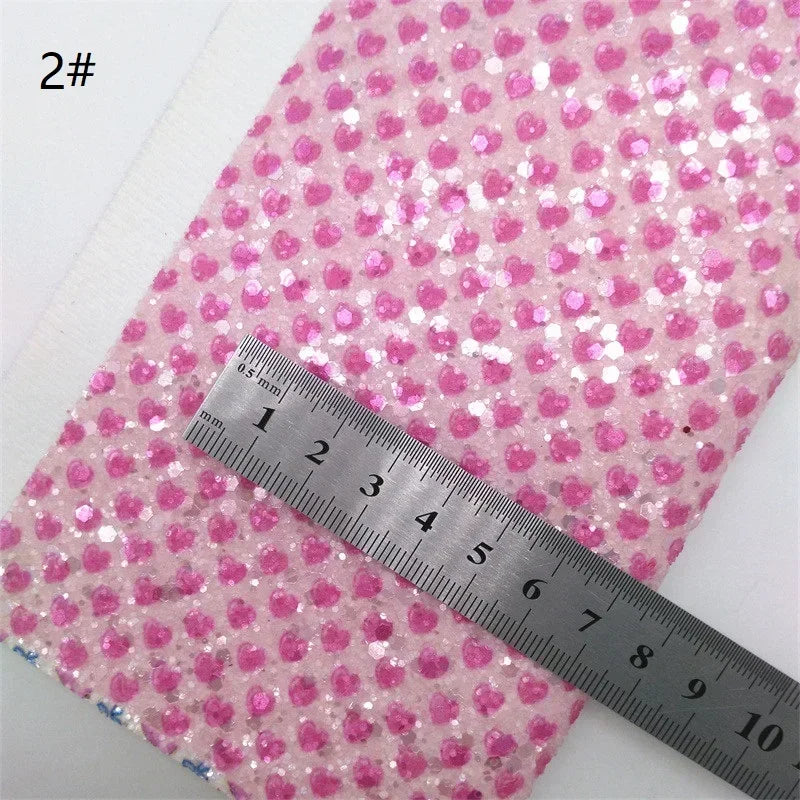 Leather fabric in pattern Pink