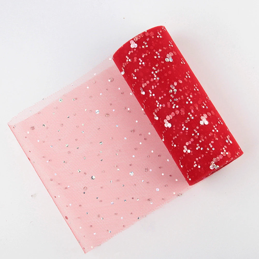 Tulle fabric with glitter sequins