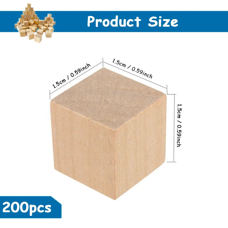 Wooden cubes 1.5cm