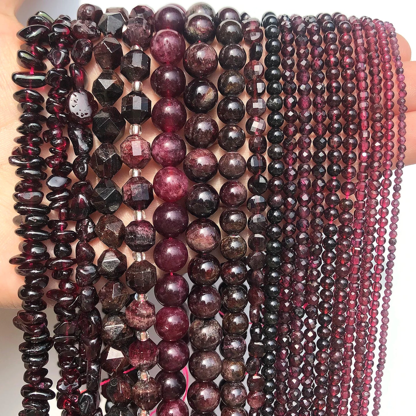 Naturel Garnet ädelsten pärlor