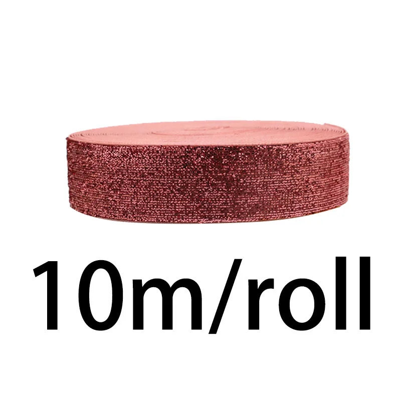 10M velvet ribbon with glitter