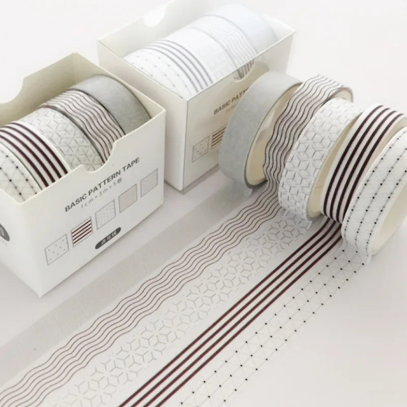 5-pack mönstrad scrapbooking tejp