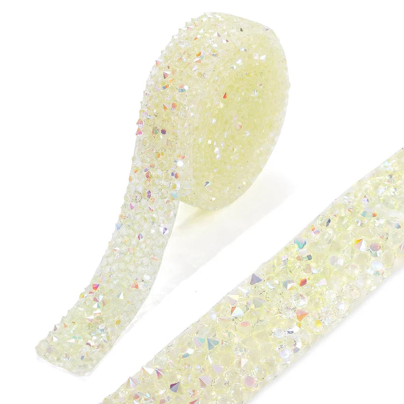 Rhinestone ribbon Hot fix