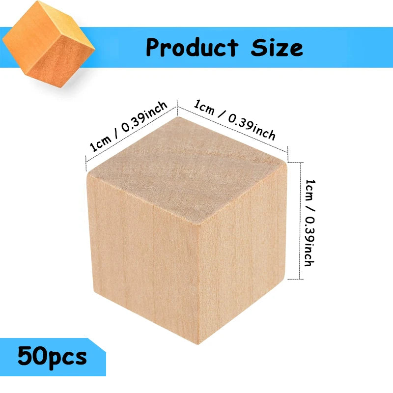 50 small wooden cubes