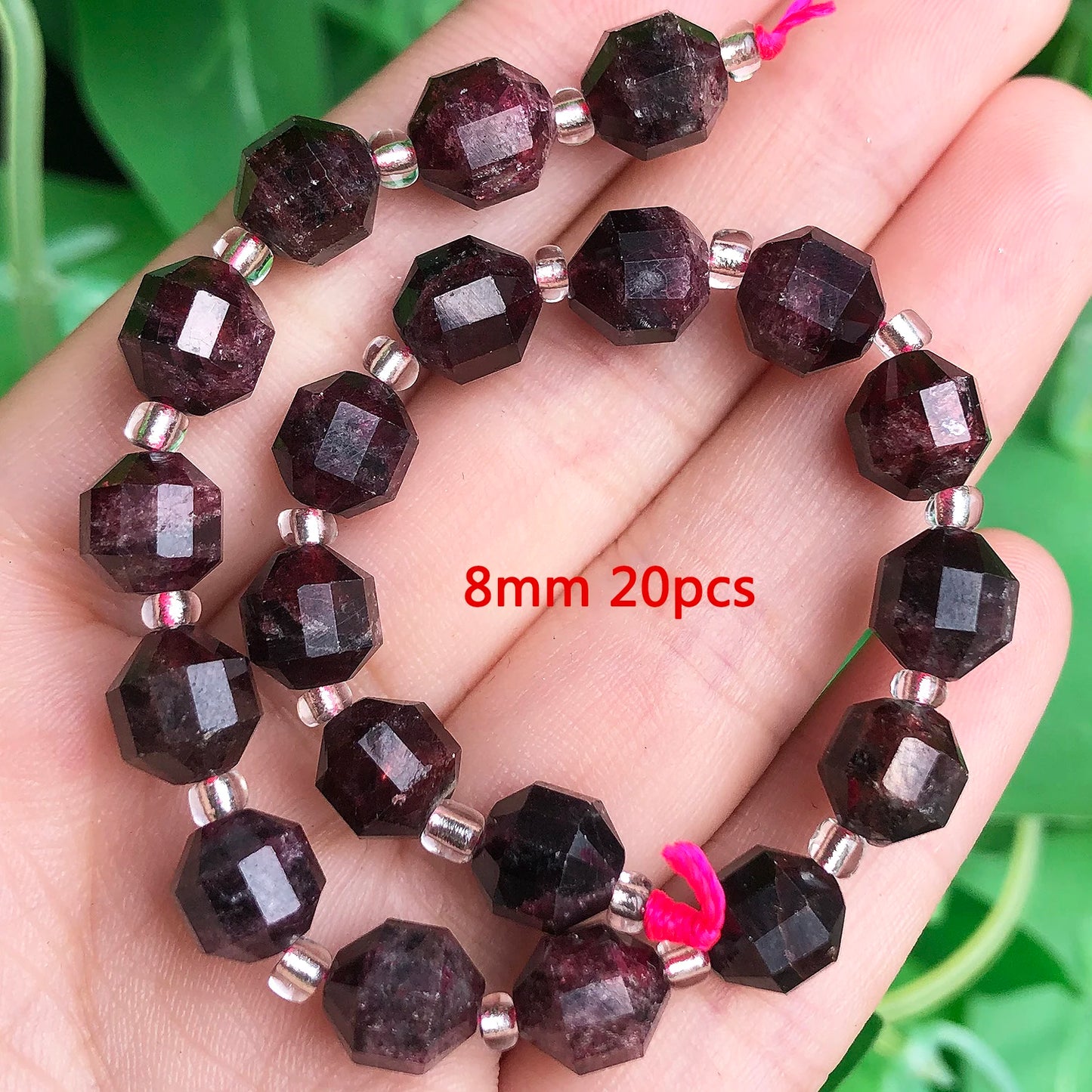 Naturel Garnet ädelsten pärlor