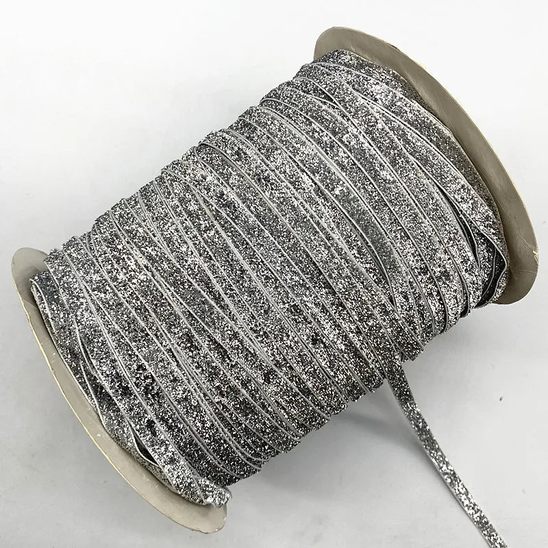Glittrande sammets band 6mm