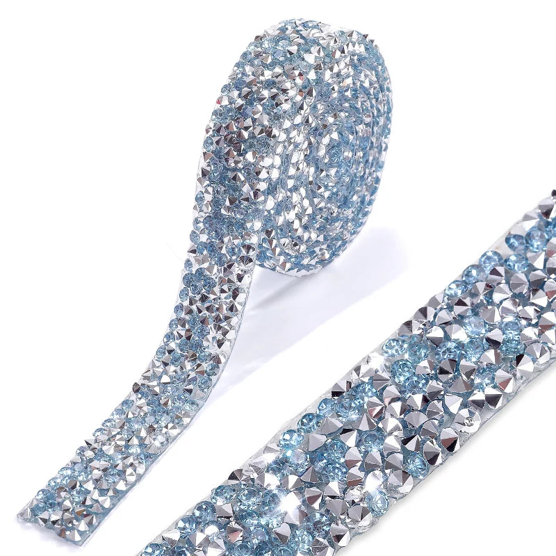 Rhinestone ribbon Hot fix