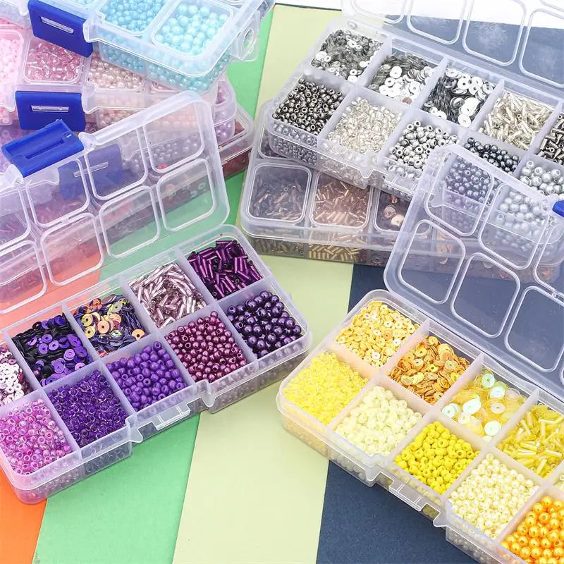 Box with beads and sequins