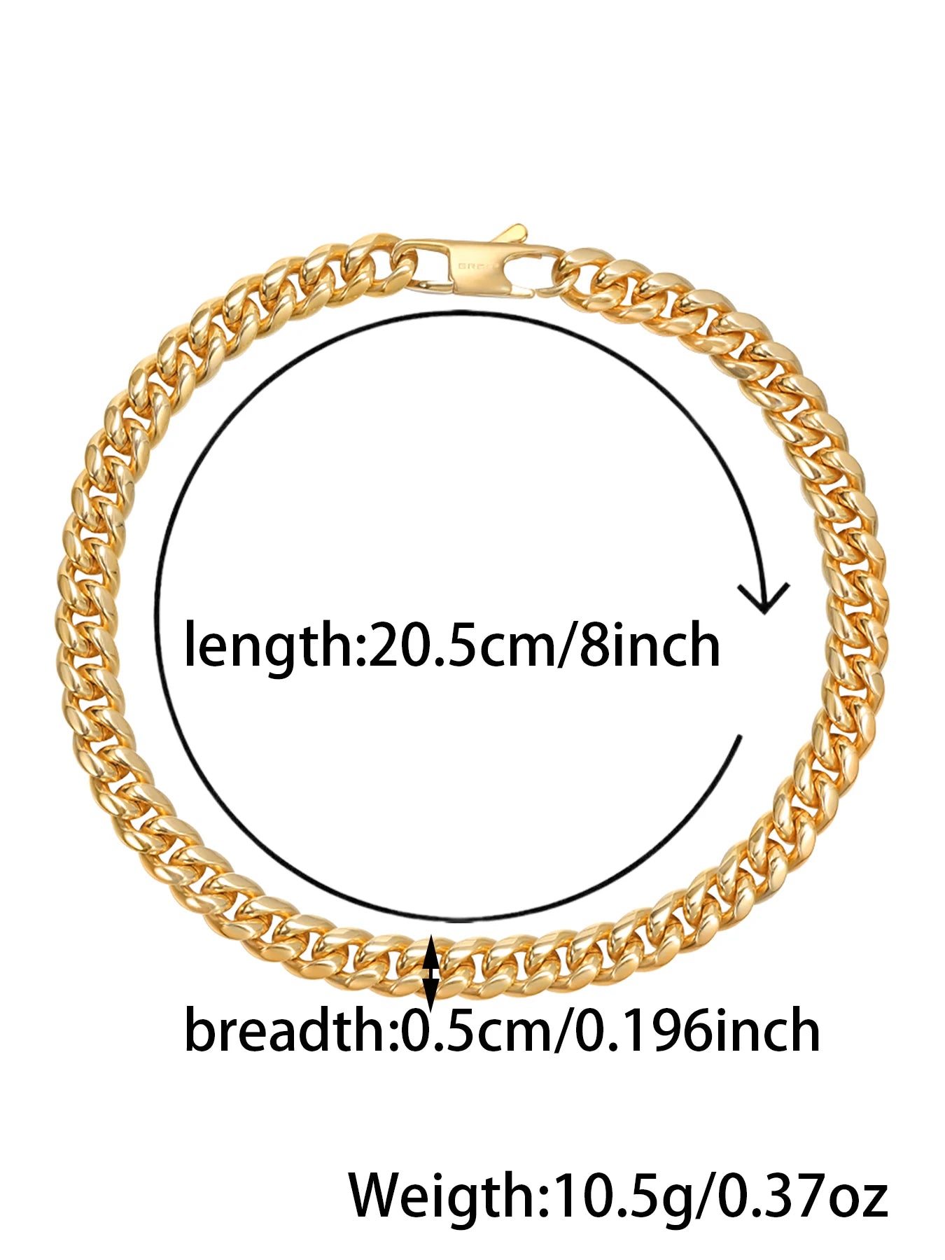 Armband för men med curb kedja 18k guld