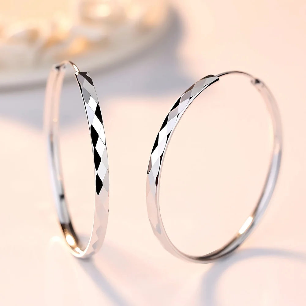 Fina stora örhängen ringar i äkta 925 sterling silver