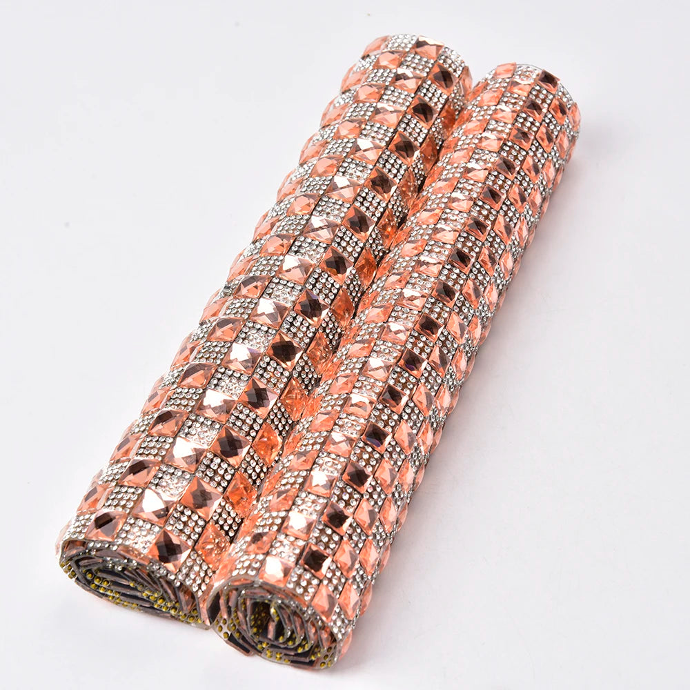 Sheet of square rhinestone tiles self-adhesive / Hot fix