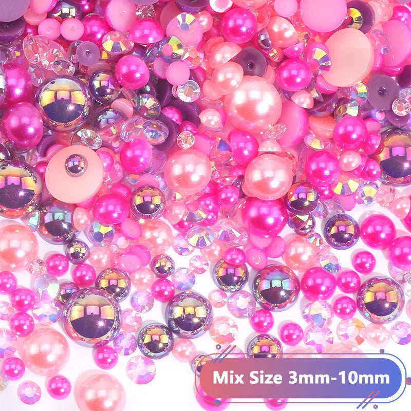 30g halv runda mixade pärlor