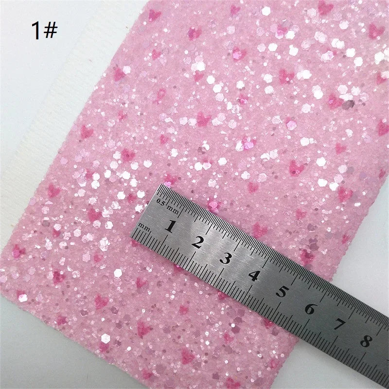 Leather fabric in pattern Pink