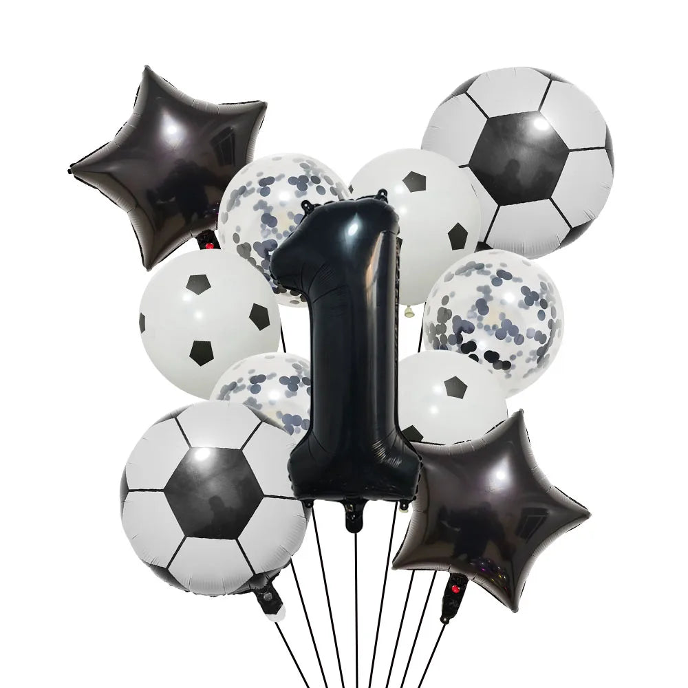 Ballong set med siffra och fotbolls motiv