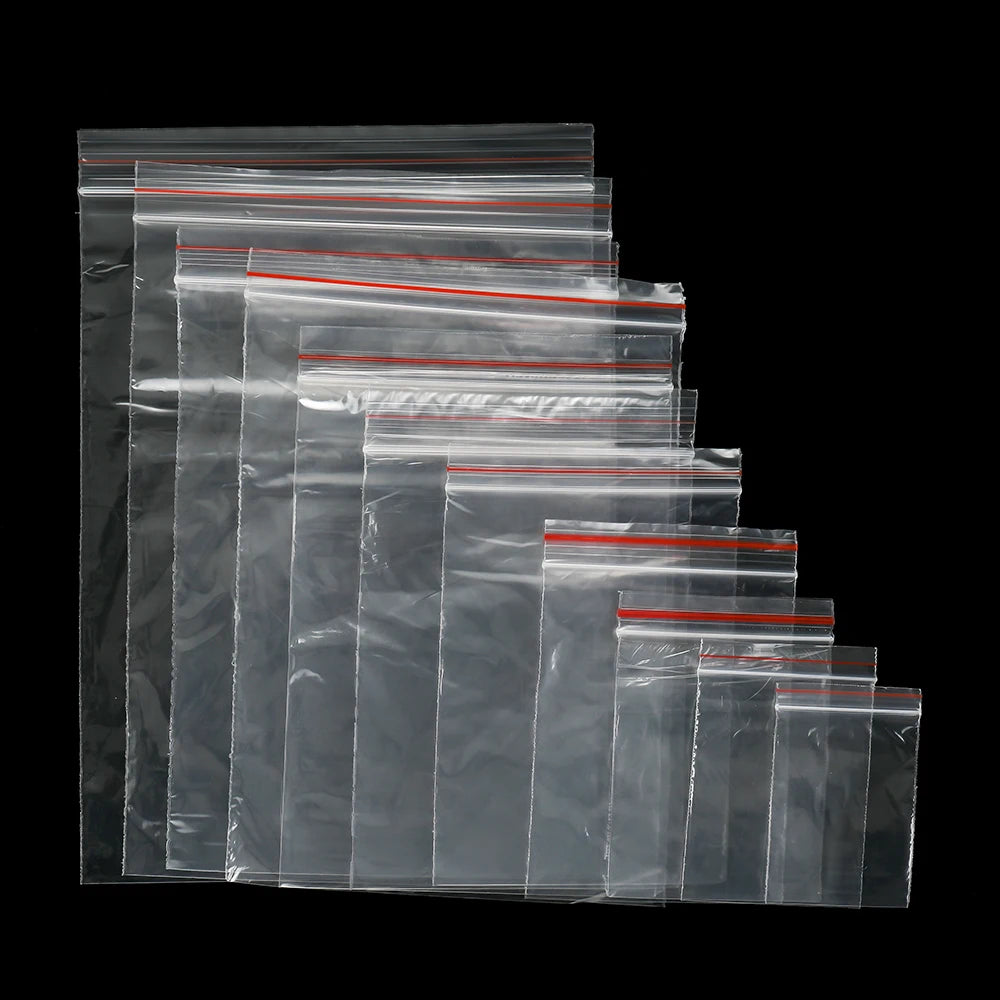 100st zipp lock påsar i olika storlekar