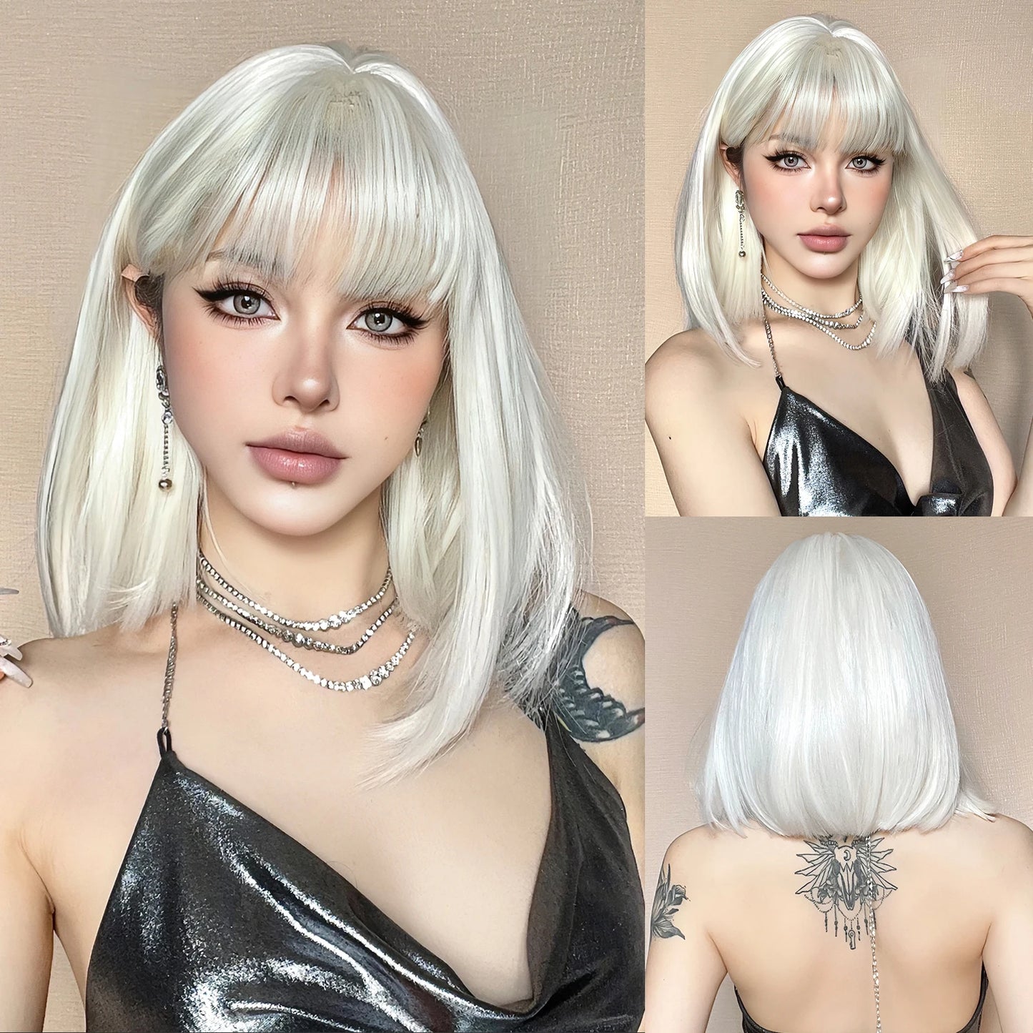 Wig Bob hairstyle in different colors