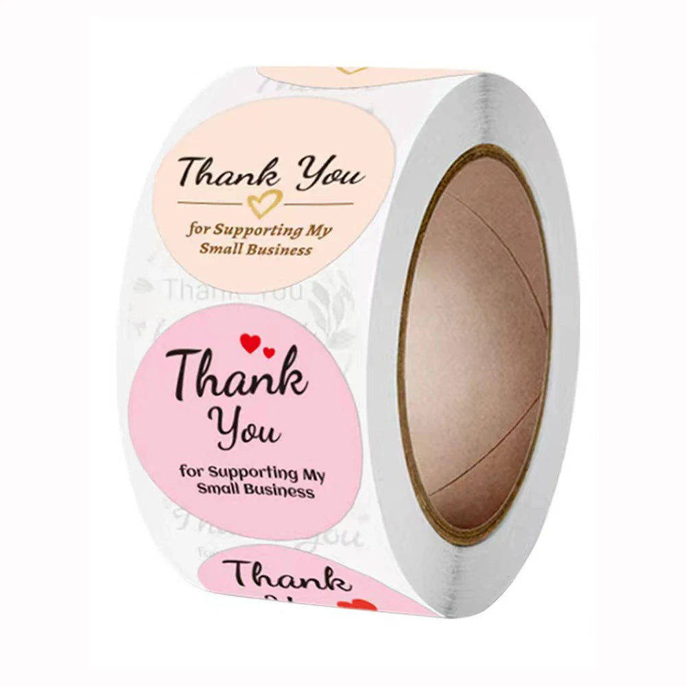 Klistermärken" thank you" rulle