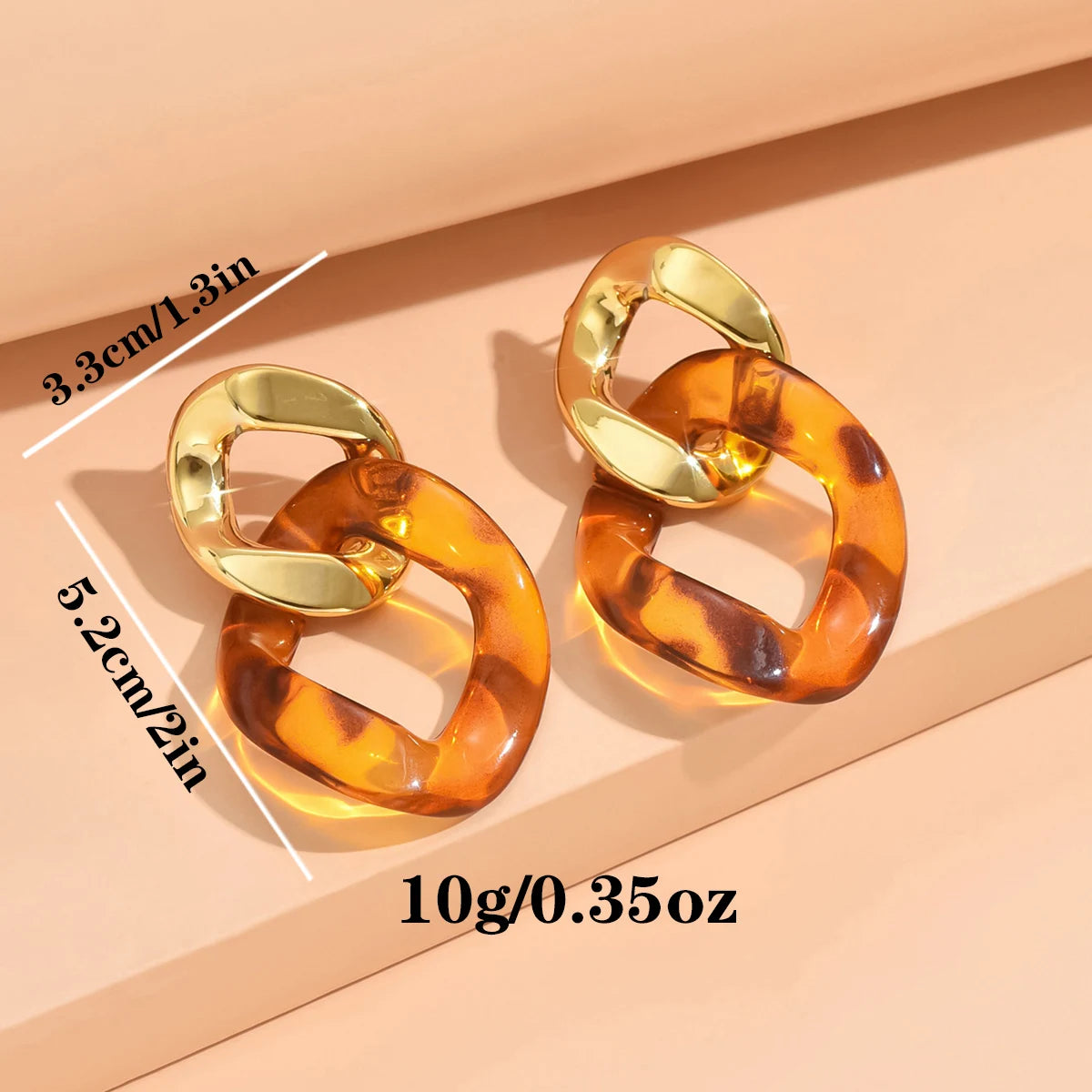 Necklace & earrings set acrylic curb chain