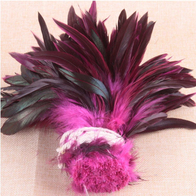 100pcs Two colored rooster feathers