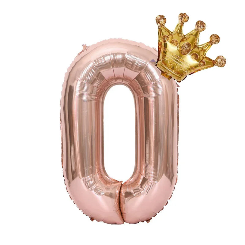 Stor ballong siffror Roseguld