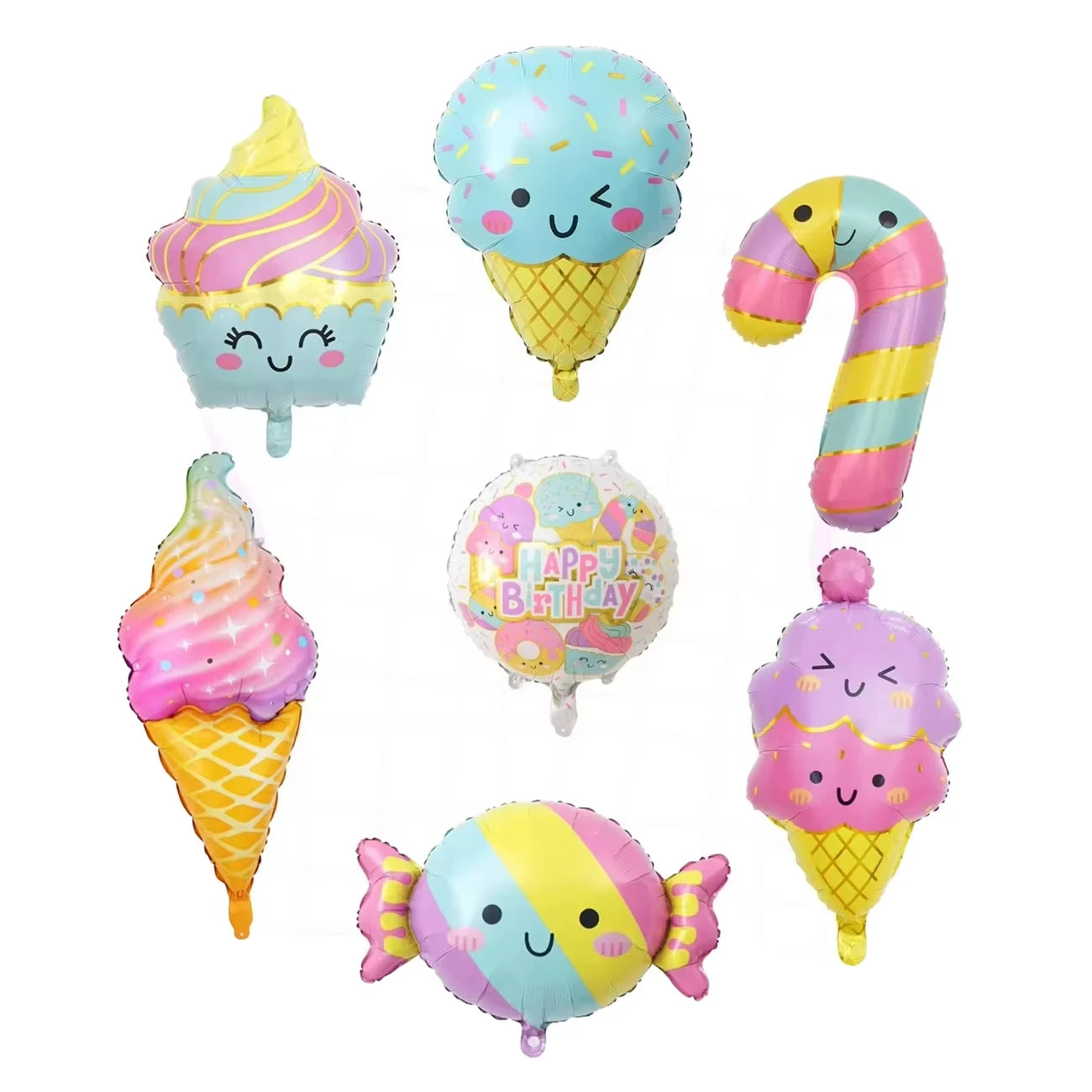 7-pack ballonger med godis& glass
