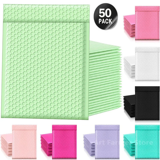 50-pack vadderade kuvert i olika färger