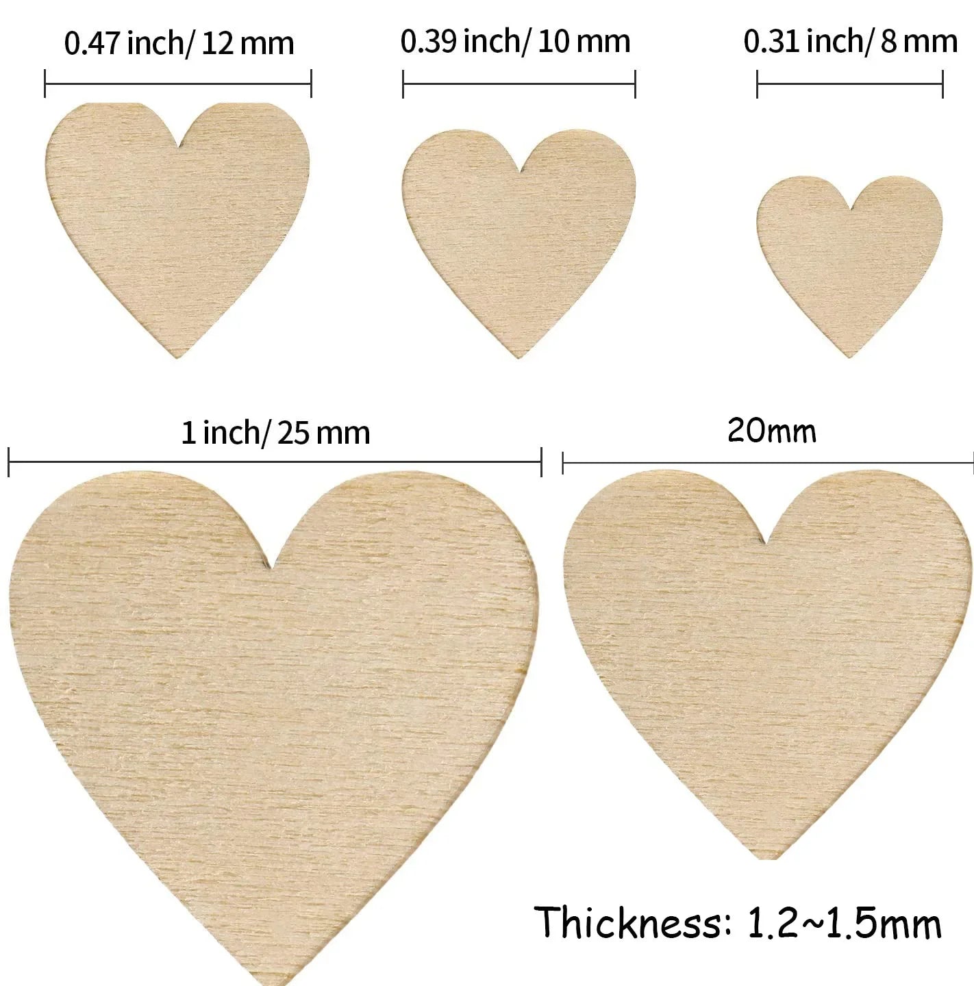 Wooden slices hearts