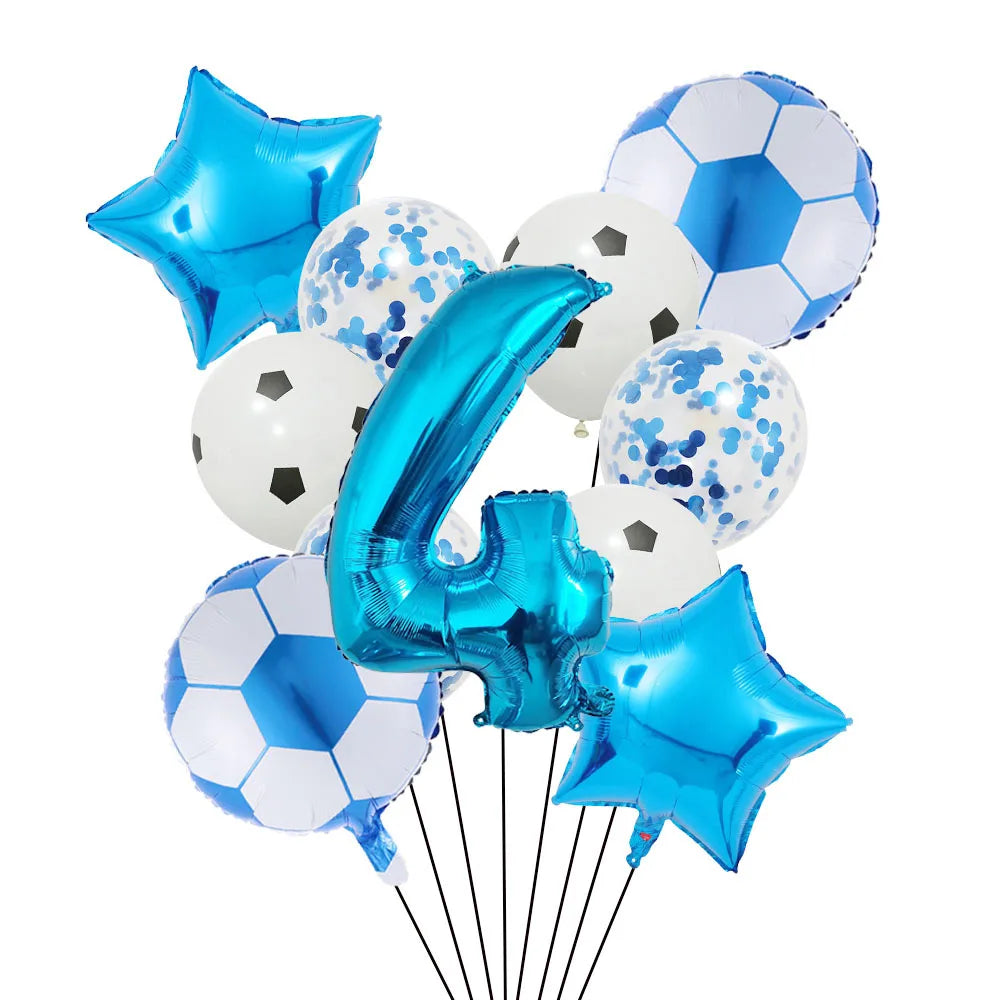 Ballong set med siffra och fotbolls motiv
