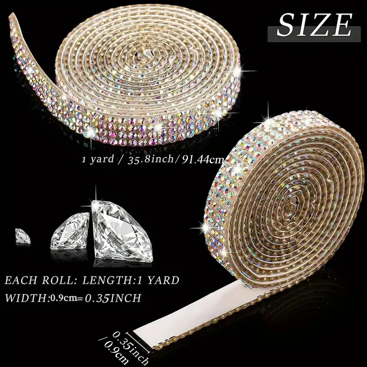 Smal Multicolor Strass tejp 2-4pack