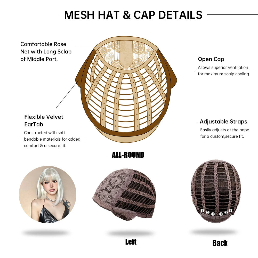Wig Bob hairstyle in different colors