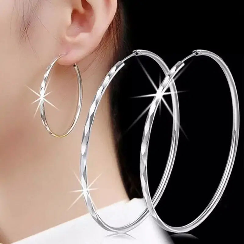 Fina stora örhängen ringar i äkta 925 sterling silver