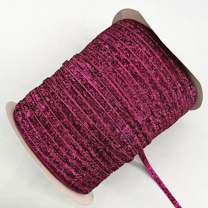 Glittrande sammets band 6mm
