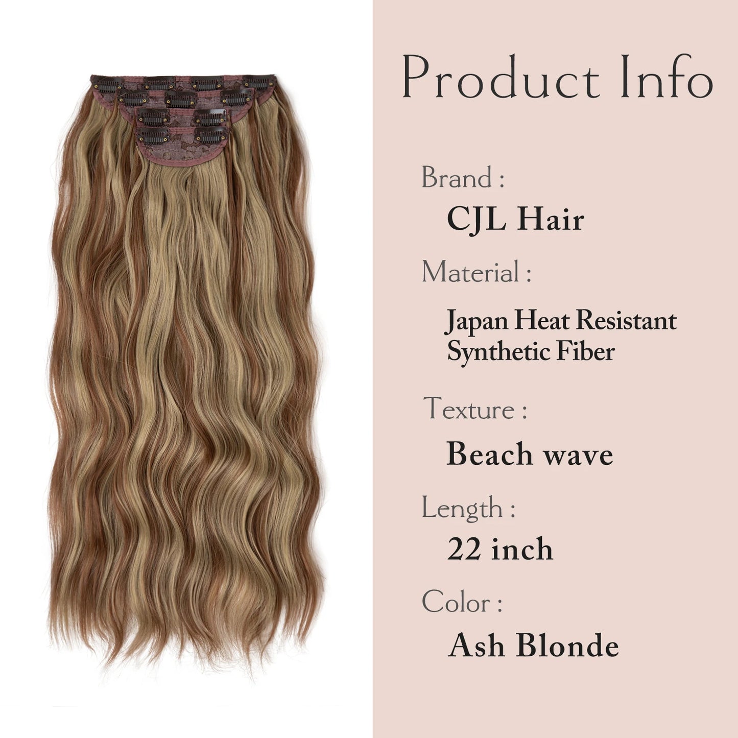 Wavy hair extensions with clips