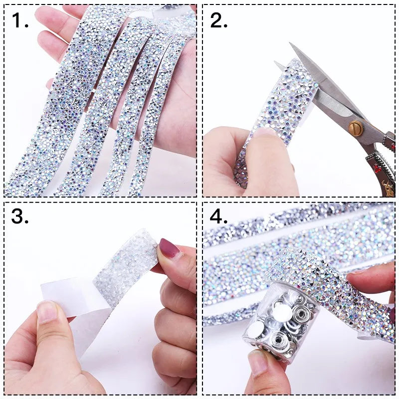 Rhinestone hot fix ribbon