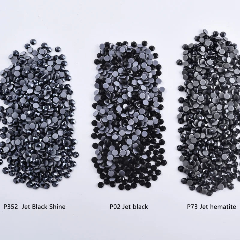 Strass stenar svart hot fix